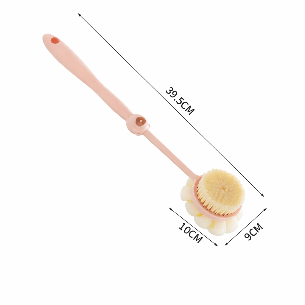 2-in-1 Long Handle Bath Brush & Loofah